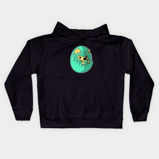 cute cyan baby porcupine Kids Hoodie